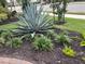 Landscaped area with large agave plant and other greenery at 7240 Whittlebury Trl, Bradenton, FL 34202