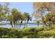 Calm water view through lush landscaping and palm trees at 1508 Pelican Cove Rd # Gr233, Sarasota, FL 34231