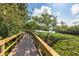 Scenic nature trail boardwalk meandering along a tranquil waterway at 1608 Bayhouse Point Dr # 401, Sarasota, FL 34231