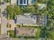 Aerial view of the house and neighborhood at 2110 Hawthorne St, Sarasota, FL 34239