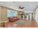 Bright living room with an open floor plan, breakfast bar and tile flooring at 2110 Hawthorne St, Sarasota, FL 34239