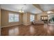 Bright dining area with hardwood floors and vaulted ceilings at 3115 Live Oak Ln # 30, Palmetto, FL 34221