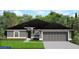 Charming single-story home showcasing a well-manicured lawn, stylish garage door, and a welcoming entryway at 5085 Raven St, North Port, FL 34286