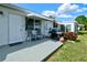 Private backyard with patio and grill at 6079 Coral Way, Bradenton, FL 34207