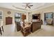 Comfortable living room with built-in entertainment center and tile flooring at 12706 Lake Silver Ave, Bradenton, FL 34211