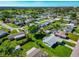 Aerial view of a residential neighborhood with houses, pools, and lush green lawns at 138 Paddington Rd, Venice, FL 34293