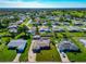 Aerial view of a house with a pool and backyard, surrounded by other homes at 138 Paddington Rd, Venice, FL 34293