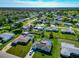 Aerial view of neighborhood, showcasing homes with pools and green lawns at 138 Paddington Rd, Venice, FL 34293