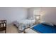 A cozy bedroom features a blue and white floral comforter, twin bed, and a window at 4135 Dover E Dr, Bradenton, FL 34203