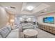 Spacious common area with seating and a large TV at 535 Sanctuary Dr # C807, Longboat Key, FL 34228