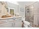 Clean bathroom with single vanity, toilet, and shower at 6249 Mesa Gln, Bradenton, FL 34203