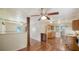 Open dining area with wood floors and kitchen views at 1920 Laurel St, Sarasota, FL 34236