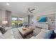 Open living space with comfortable seating, large windows, and sliding glass doors to patio at 2520 Avolet Ct, Bradenton, FL 34211