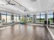 Bright yoga studio with hardwood floors and large windows at 4913 Edisto Ct, Lakewood Ranch, FL 34211