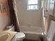 Clean bathroom with shower/tub combo, toilet and vanity at 611 Gulf N Dr # D24, Bradenton Beach, FL 34217