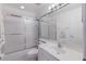 Clean bathroom with a shower/tub combo and vanity at 6591 Fairway Gardens Dr # 2-102, Bradenton, FL 34203