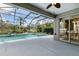 Screened pool and patio with lake view at 4407 67Th E St, Bradenton, FL 34203