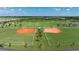 Aerial view of community sports field with baseball and soccer fields at 10128 Morning Mist Ln, Sarasota, FL 34241