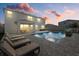 Stunning pool and patio at sunset at 17015 Harvest Moon Way, Bradenton, FL 34211