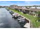 Aerial photo of waterfront property with private boat docks at 208 Lewis Cir # 4A, Punta Gorda, FL 33950