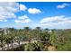Expansive city view featuring palm trees, lush greenery, and a bright blue sky with fluffy white clouds at 800 N Tamiami Trl # 307, Sarasota, FL 34236