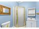 Clean bathroom with a shower and white vanity at 810 S Edison Ave, Tampa, FL 33606