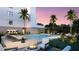Community pool with fire pit and lounge seating at 4950 Remington Dr # 407, Sarasota, FL 34234