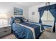 Bedroom with a blue bedspread and nightstands at 3572 Lake Bayshore Dr # 207 Bldg K, Bradenton, FL 34205