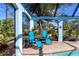 Relaxing patio with pool view and comfortable seating at 7917 Broadmoor Pines Blvd, Sarasota, FL 34243