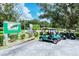 Golf cart parking area with course map and rules at 9506 Royal Calcutta Pl, Lakewood Ranch, FL 34202