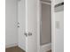 Small bathroom with shower and white vanity at 1616 North Dr, Sarasota, FL 34239