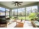 Relaxing screened porch with outdoor furniture and backyard view at 16926 Harvest Moon Way, Bradenton, FL 34211