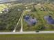 Aerial view of property with pond and road access at 31730 Clay Gully Rd, Myakka City, FL 34251