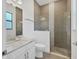 Bathroom with walk-in shower, toilet and modern vanity at 5058 Surfside Cir, Lakewood Ranch, FL 34211