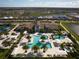 Aerial view of resort-style pool with surrounding lounge areas at 5058 Surfside Cir, Lakewood Ranch, FL 34211