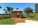 Relaxing gazebo with wooden deck and scenic ocean views at 5760 Midnight Pass Rd # 307D, Sarasota, FL 34242