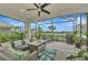 Spacious screened patio overlooking a lake at 12496 Palatka Dr, Venice, FL 34293