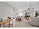 Living room with an open floor plan and a view to the bedroom at 1899 Buccaneer Cir, Sarasota, FL 34231