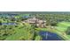 Aerial view of luxurious clubhouse and golf course at 7615 Windward Cv, Lakewood Ranch, FL 34202