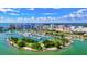 Panoramic aerial view of the city, marina, and bayfront park at 12640 Coastal Breeze Way, Bradenton, FL 34211