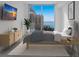 Serene bedroom with stunning city and water views at 301 Quay Commons # 1111, Sarasota, FL 34236