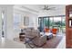 Bright living room featuring comfortable seating, large windows, and access to the outdoor patio at 4705 Tortona Ct, Bradenton, FL 34211