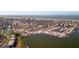 Aerial view of beachfront homes and waterways at 19 Seaside Ct, Holmes Beach, FL 34217
