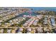 Aerial view of waterfront property near canal at 19 Seaside Ct, Holmes Beach, FL 34217