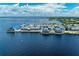 Aerial view of waterfront marina and restaurant at 25318 Marion Ave, Punta Gorda, FL 33950