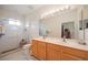 Double vanity bathroom with a large shower and tile floors at 4209 Cascade Falls Dr, Sarasota, FL 34243