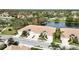 Aerial view of a community of villas with a lake at 4209 Cascade Falls Dr, Sarasota, FL 34243