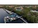 Aerial view of waterfront property with private docks and resort-style amenities at 918 River Basin Ct # 101A, Bradenton, FL 34212