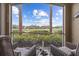 Relaxing screened porch with wicker furniture and scenic golf course view at 918 River Basin Ct # 101A, Bradenton, FL 34212