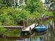 Private boat dock with small boat, perfect for enjoying the water at 1245 Mill Creek Rd, Bradenton, FL 34212
